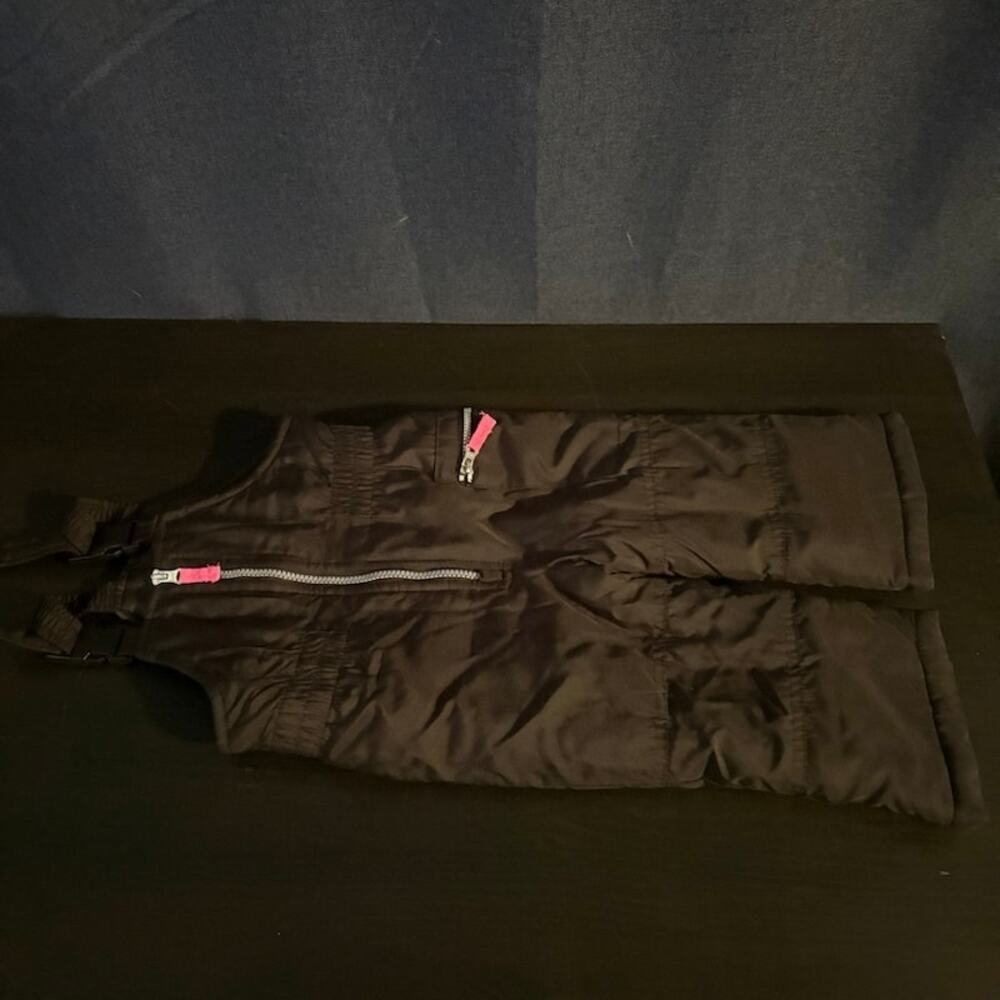 Carter's Toddler Black/Pink Snowpants 18 Months Side Zipper Pocket
